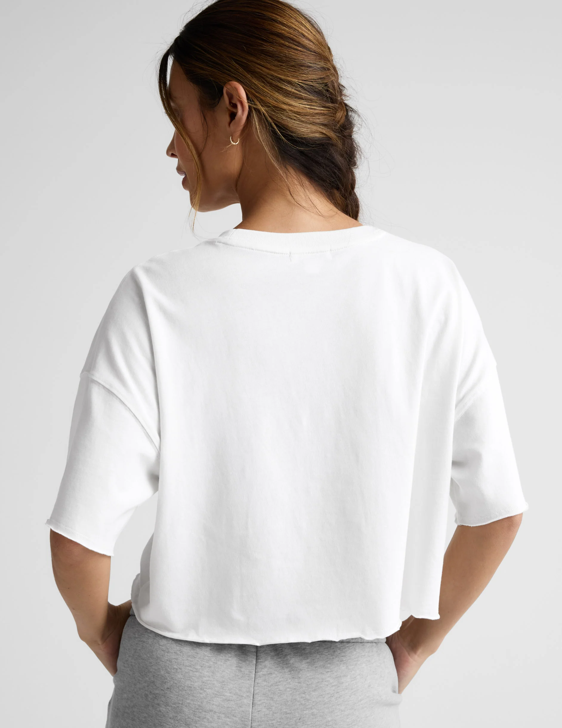 SoftKnit Better Than Ever Cropped Cotton Tee - Image 3
