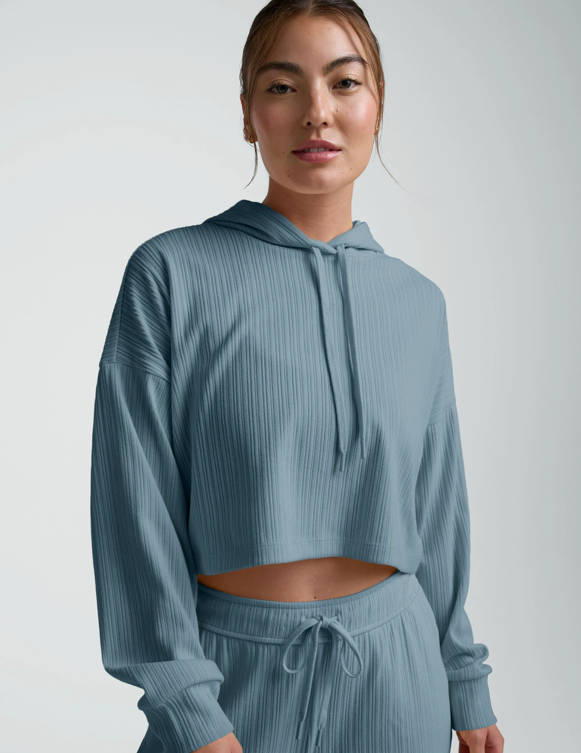 Breathe Easy Ribbed Cropped Hoodie - Image 3
