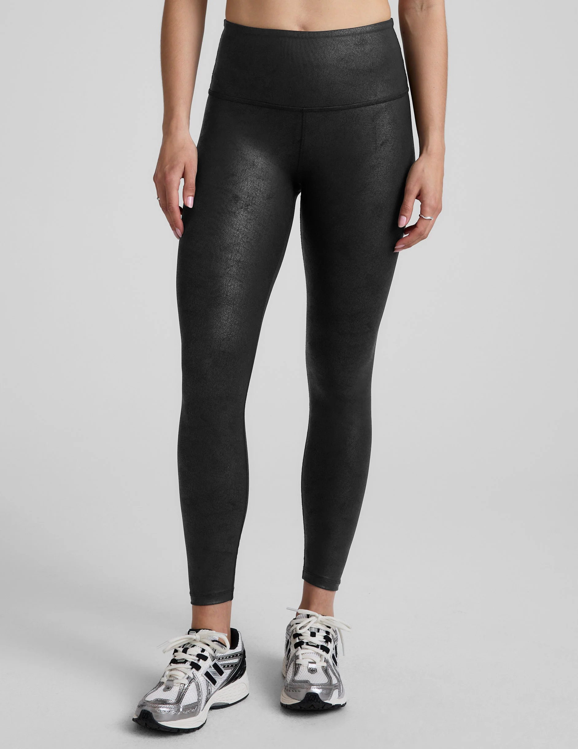 Leatherette High Waisted Midi Legging - Image 4