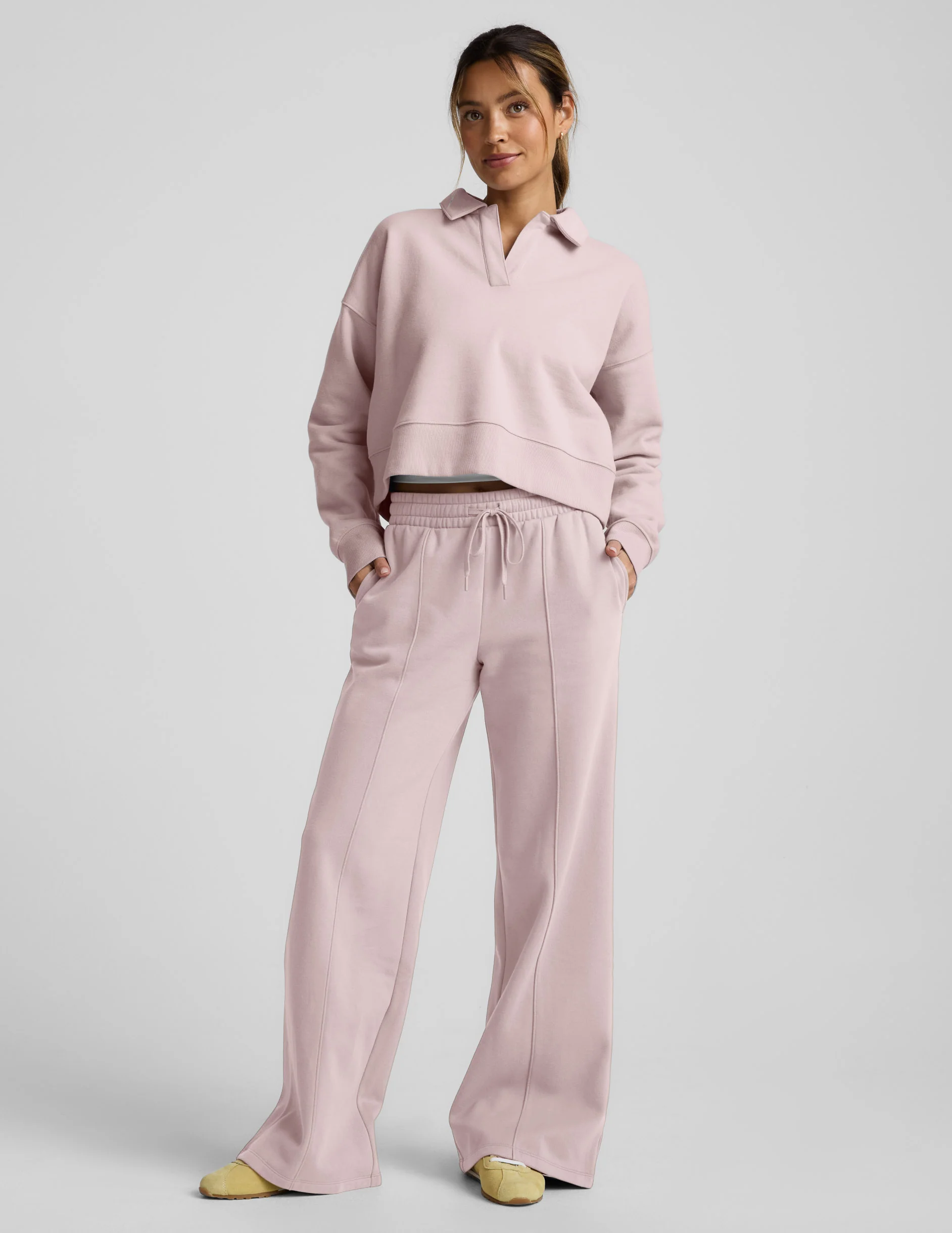 LuxeFleece™ Pintuck Wide Leg Pant