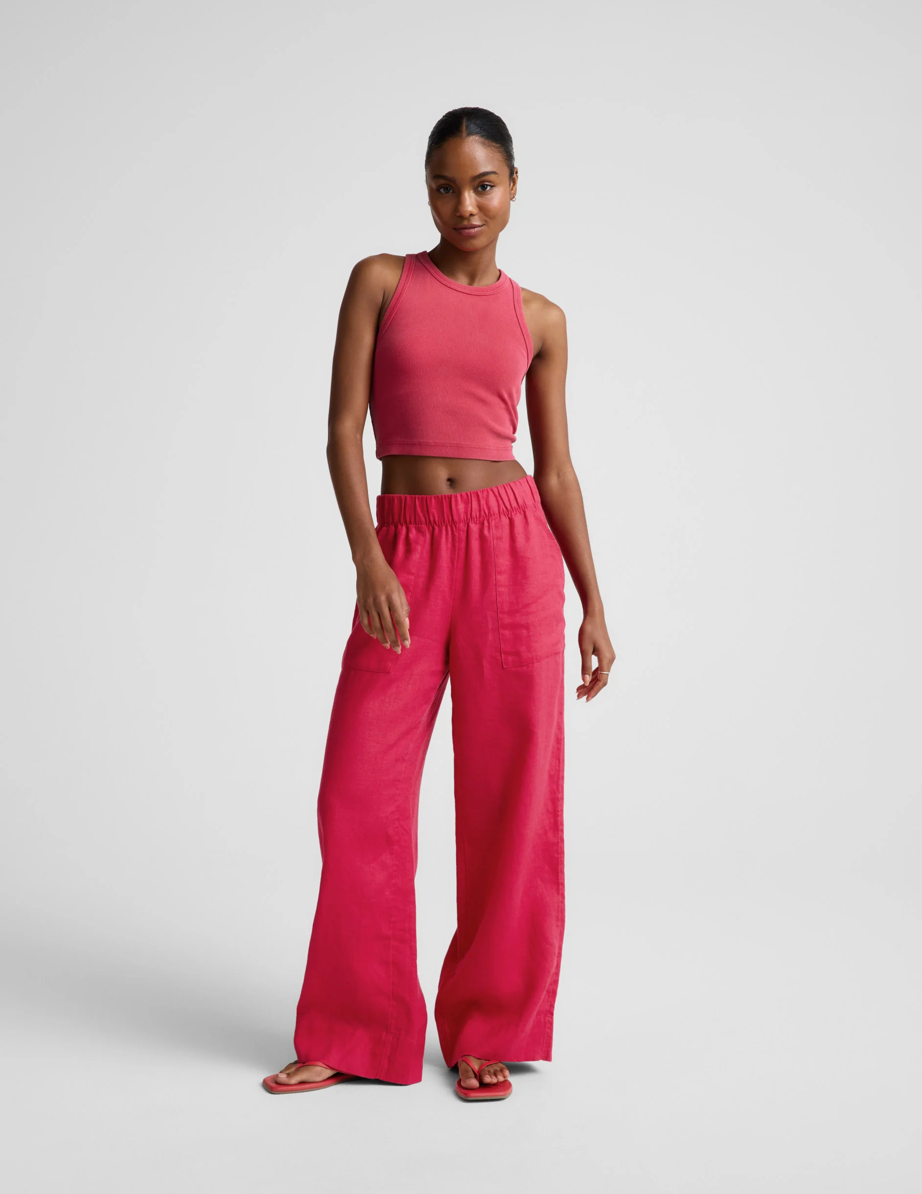 On Repeat Rib High Neck Cropped Tank - Image 2