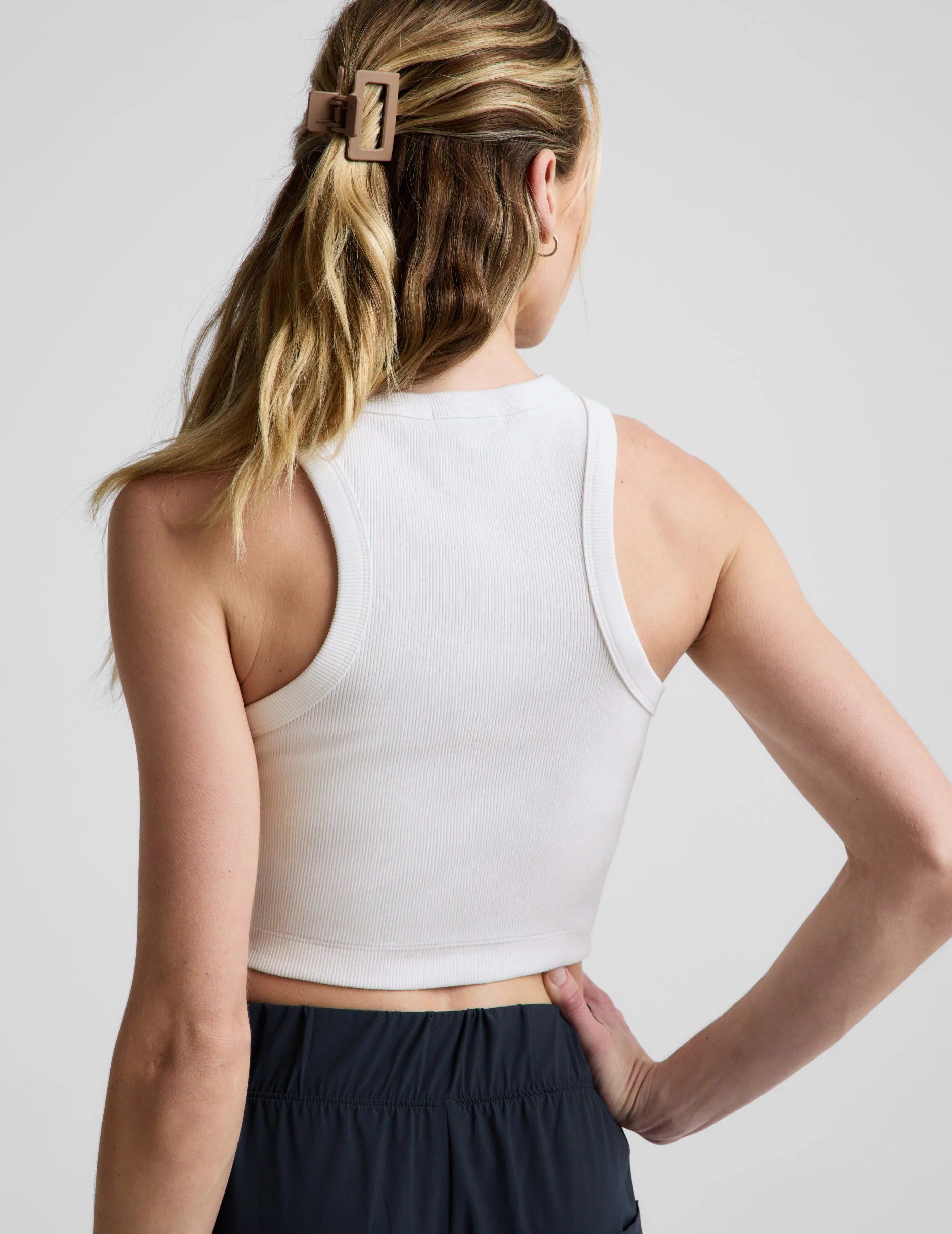 On Repeat Rib High Neck Cropped Tank - Image 2