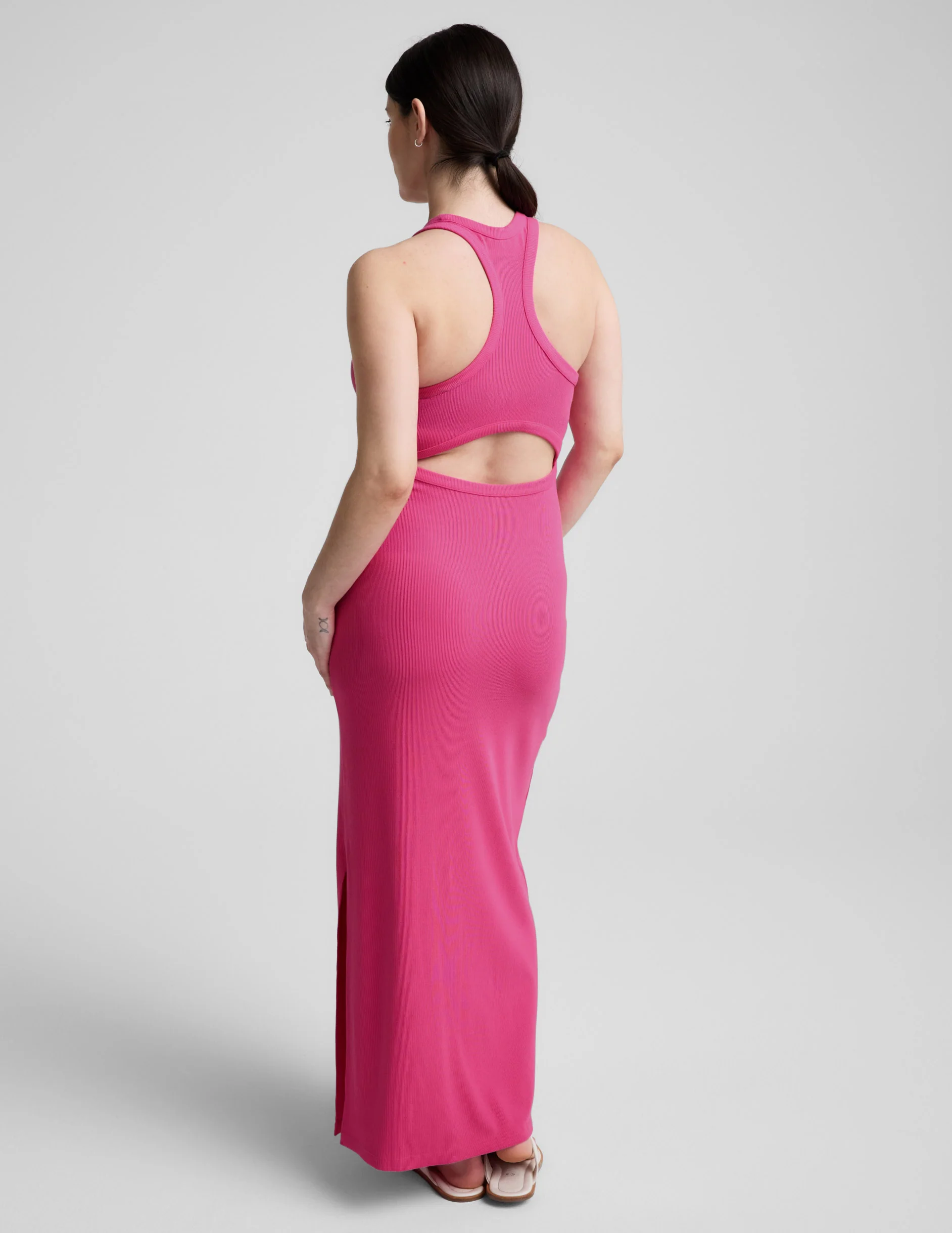 Ribbed High Neck Maxi Dress - Image 4