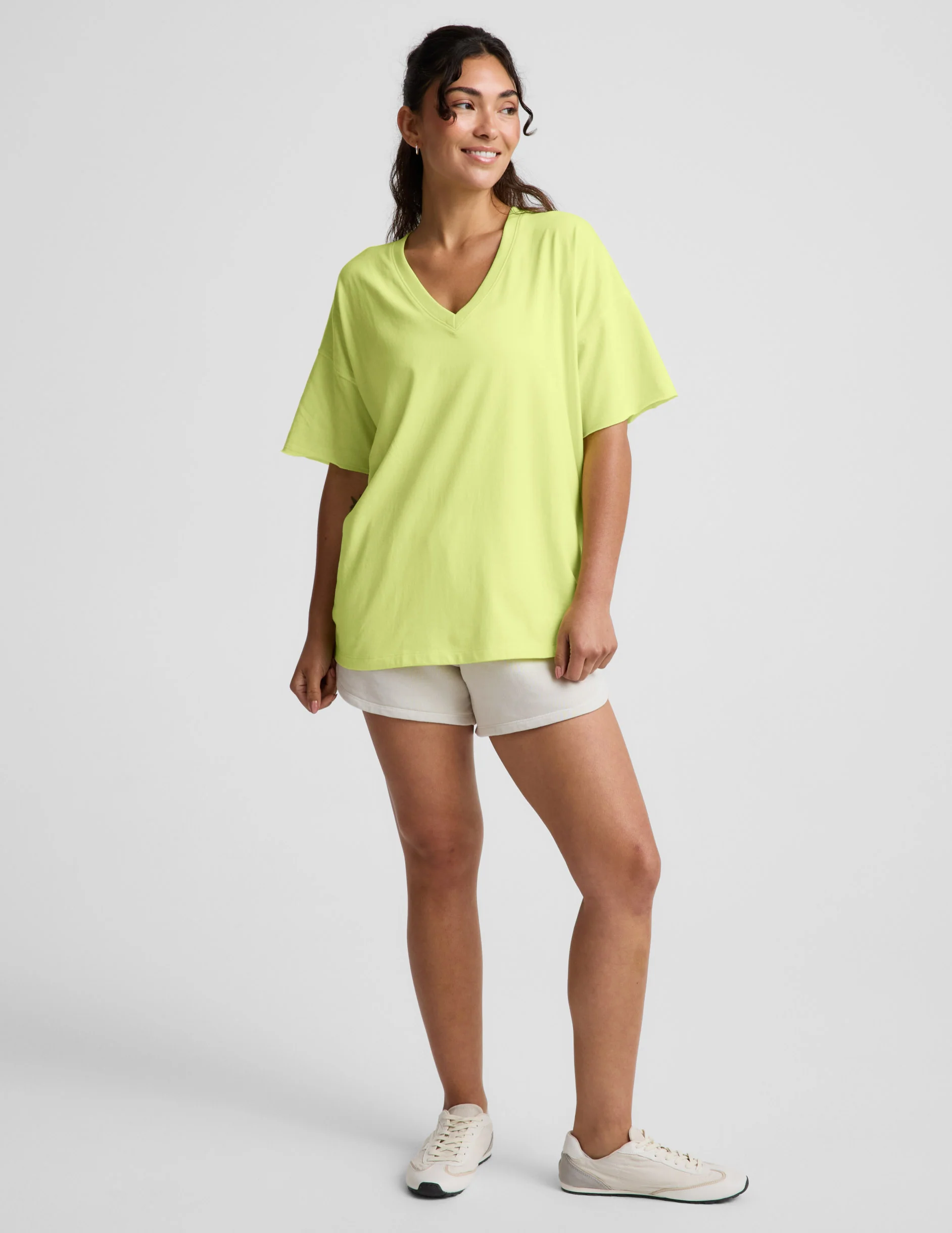 SoftKnit Better Than Ever Oversized V-Neck Cotton Tee - Image 2