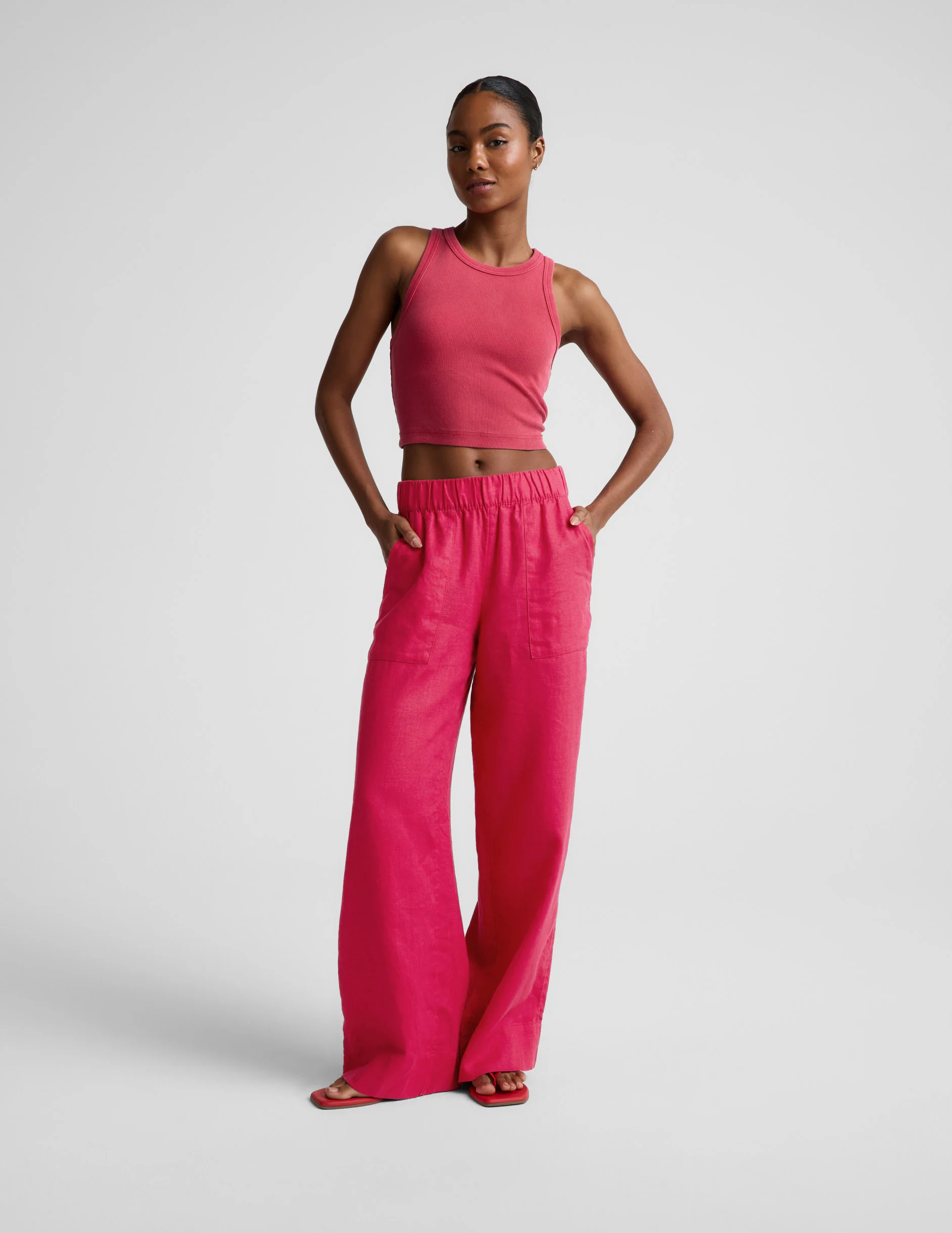 SoftWash Linen Easy Wide Leg Pant 29" - Image 2