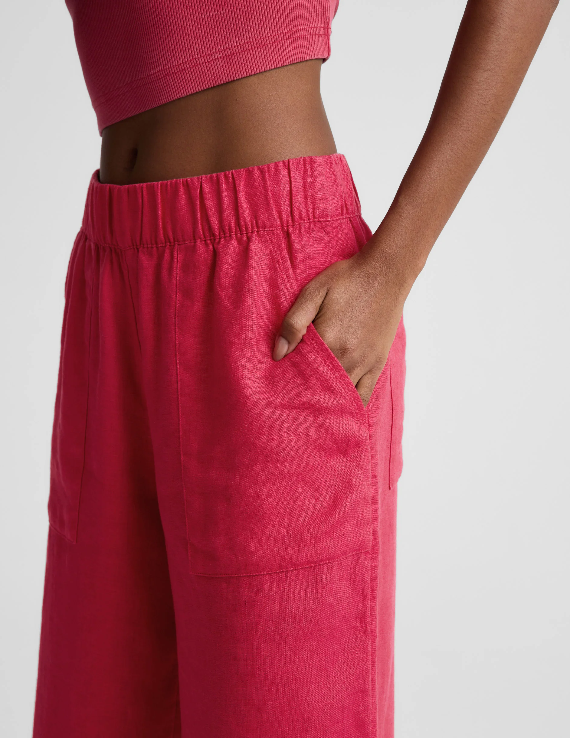 SoftWash Linen Easy Wide Leg Pant 29" - Image 3