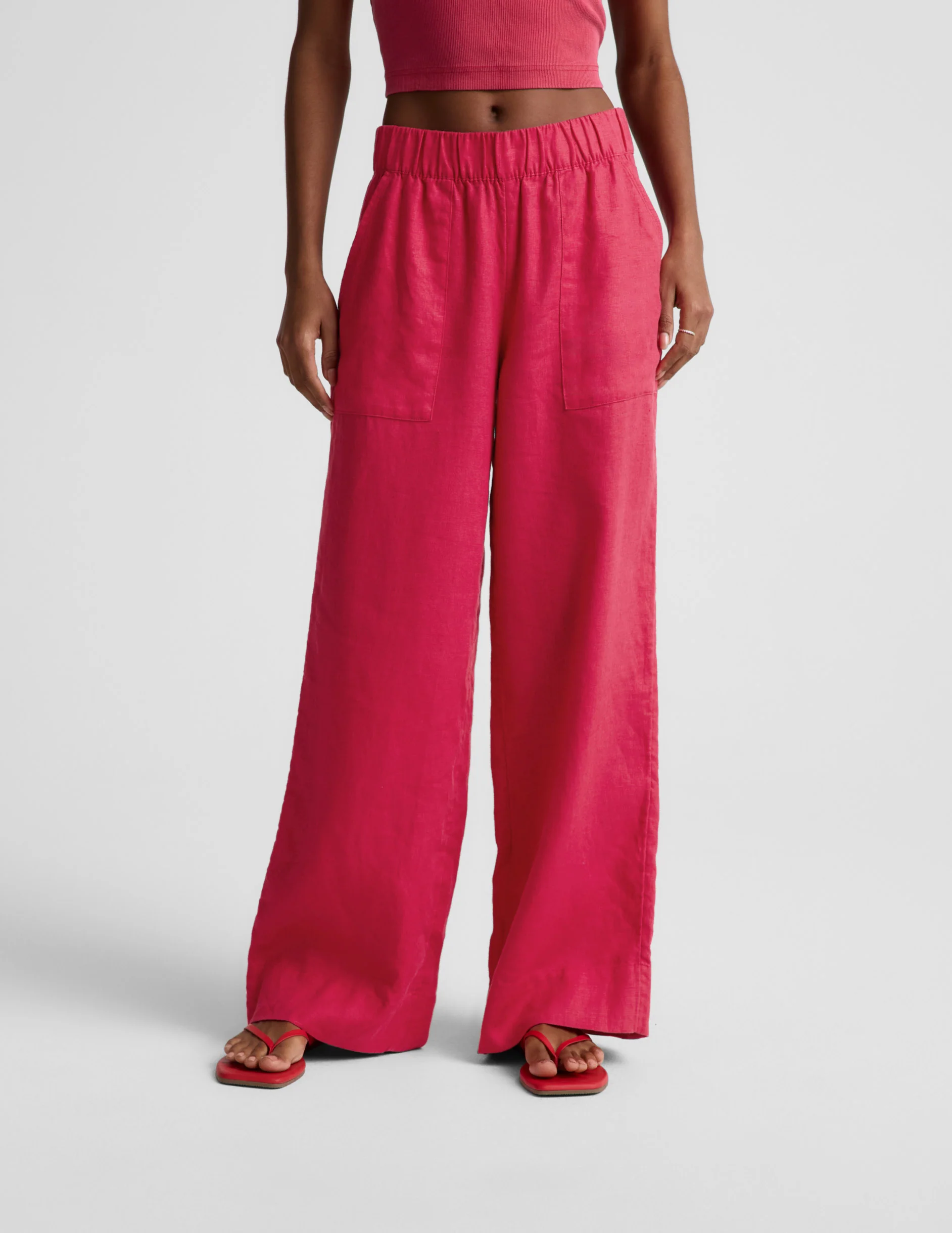 SoftWash Linen Easy Wide Leg Pant 29" - Image 5