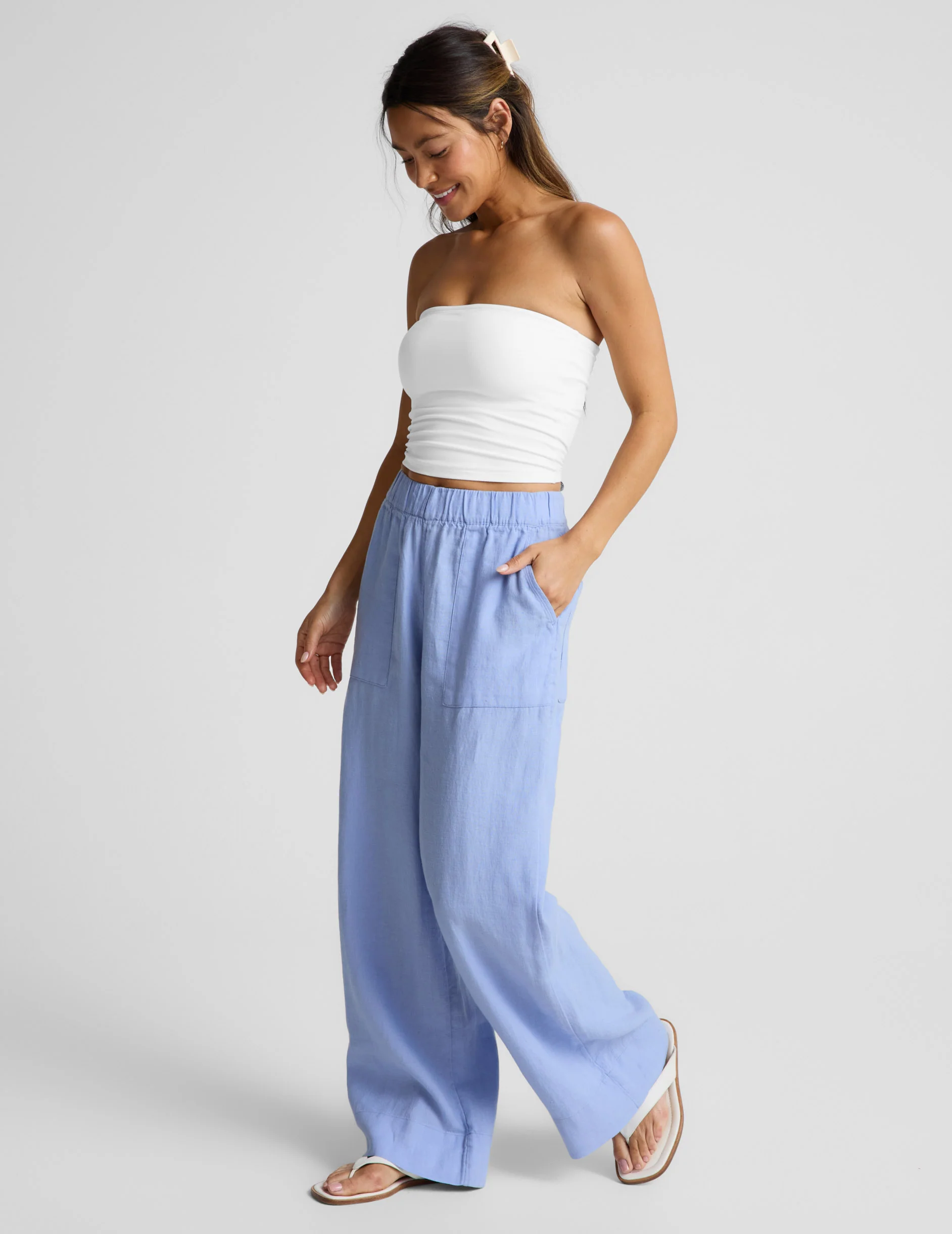 SoftWash Linen Easy Wide Leg Pant 31" - Image 2