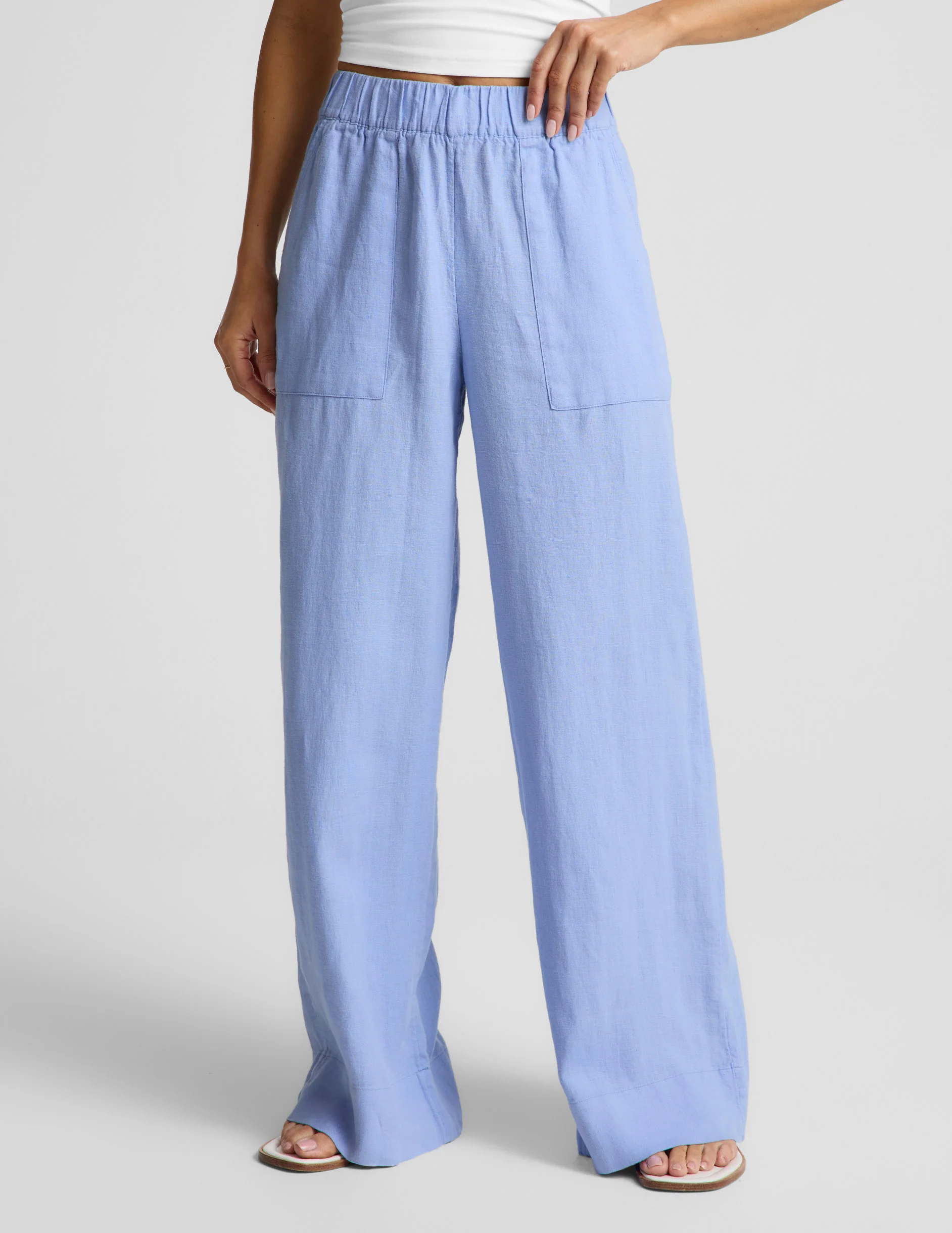 SoftWash Linen Easy Wide Leg Pant 31" - Image 3