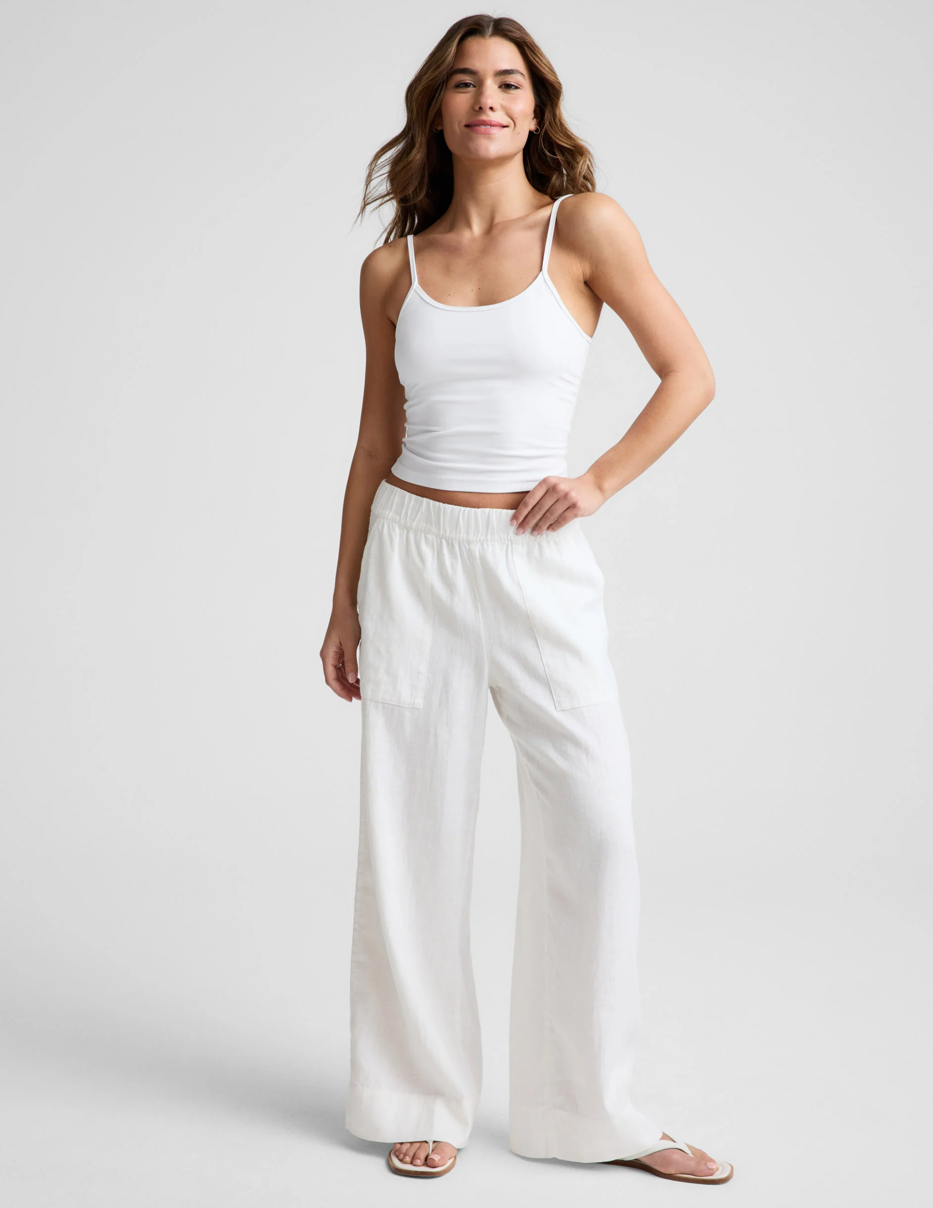SoftWash Linen Easy Wide Leg Pant 29" - Image 2