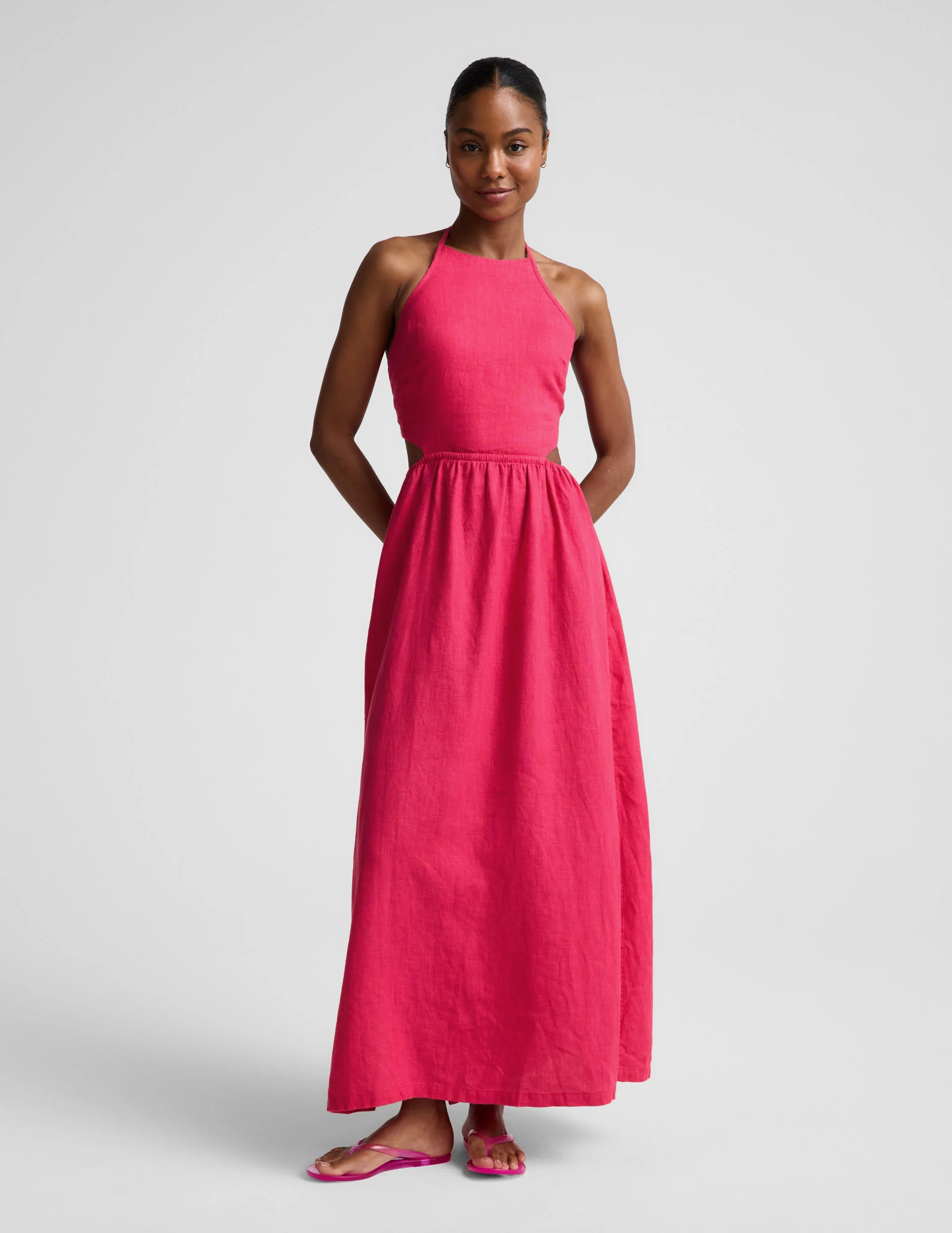 SoftWash Linen Halter Dress - Image 4