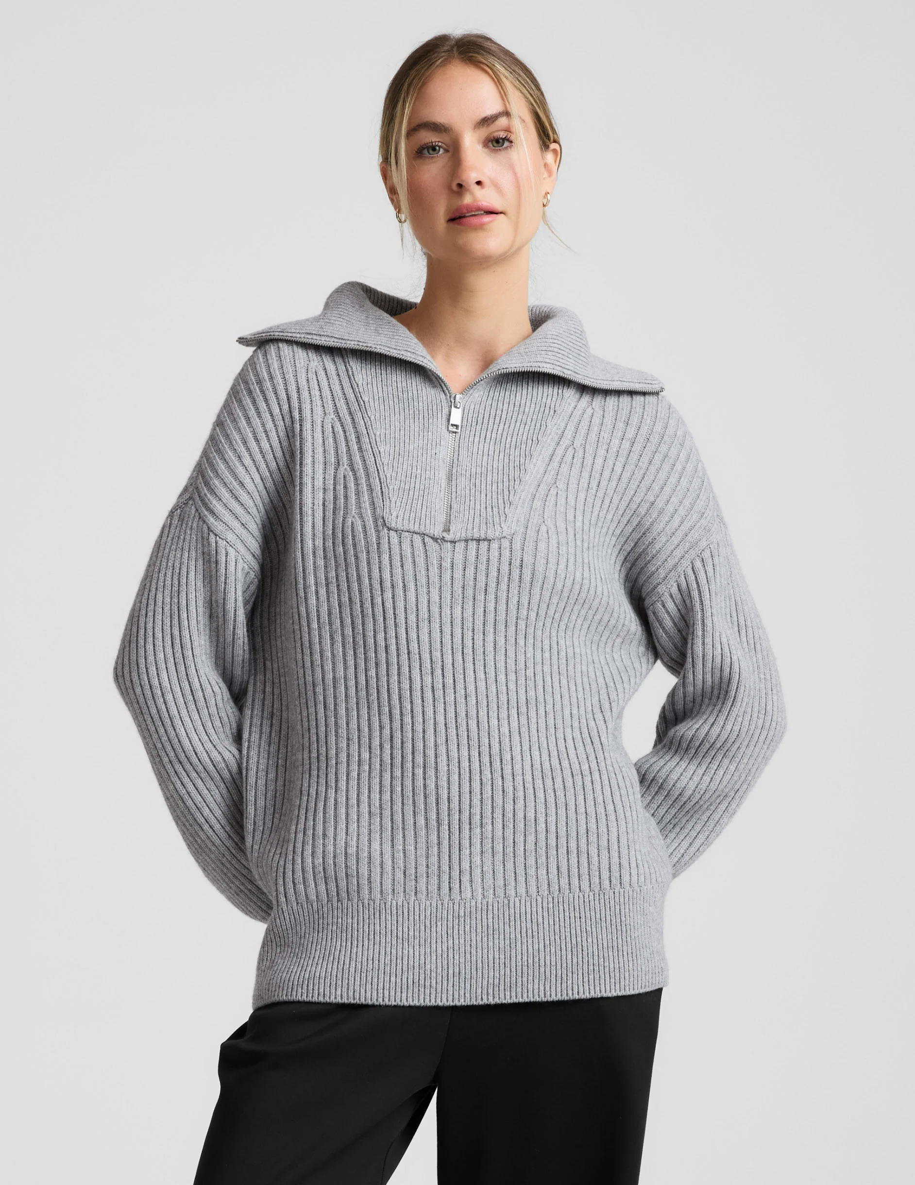 Wool Blend Collared Pullover